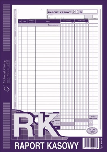 410-1 RAPORT KASOWY DRUK BANKOWY DRUCZEK A4