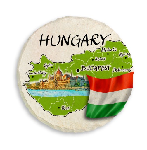 Magnes lodówkę kamień WĘGRY HUNGARY MAPA 427 M