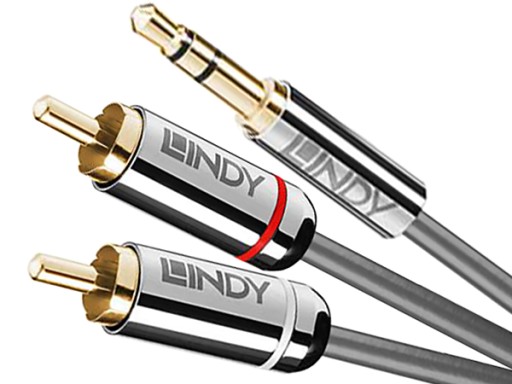 KABEL MINI JACK 3.5MM 2X RCA LINDY CROMO LINE 0,5M