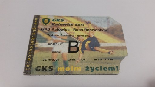 bilet GKS KATOWICE - RUCH Radzionków 28.10.2000