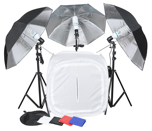 NAMIOT BEZCIENIOWY 80cm ZESTAW 1800W z PARASOLAMI