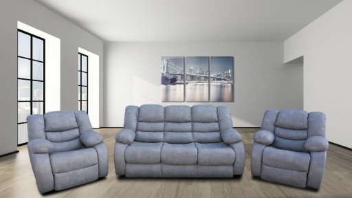 Zestaw do salonu Borys sofa+2 fotele funkcja relax