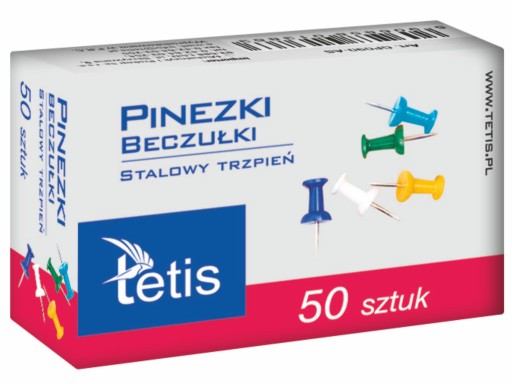 Pinezki beczułki do tablic korkowych 50 szt. TETIS