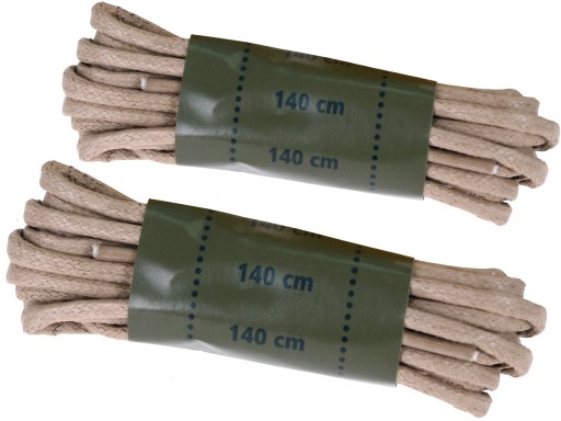 Sznurówki Sznurowadła WOSKOWANE 140cm Coyote 4szt.
