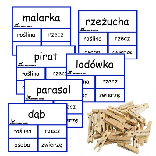 Klamerkowe pomoce dydaktyczne RZECZOWNIKI