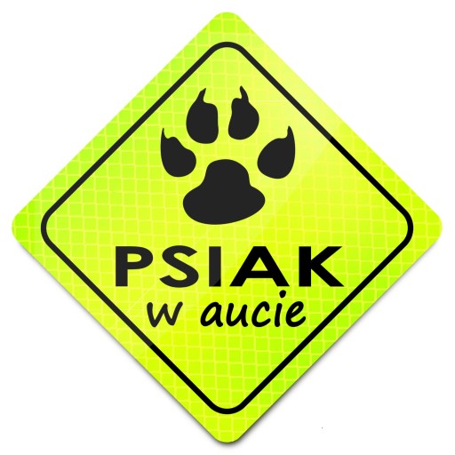 PSIAK W AUCIE Odblask FLUORESCENCYJNY * MAGNES *