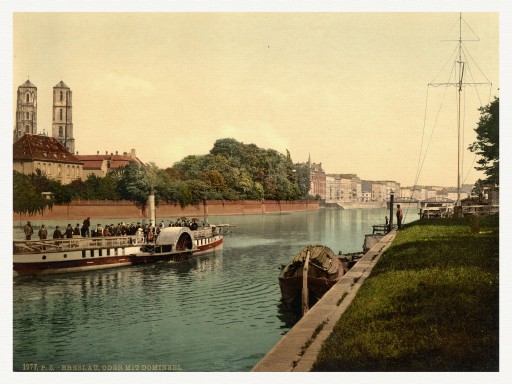 WROCŁAW Ostrów Tumski Odra 1890 r.