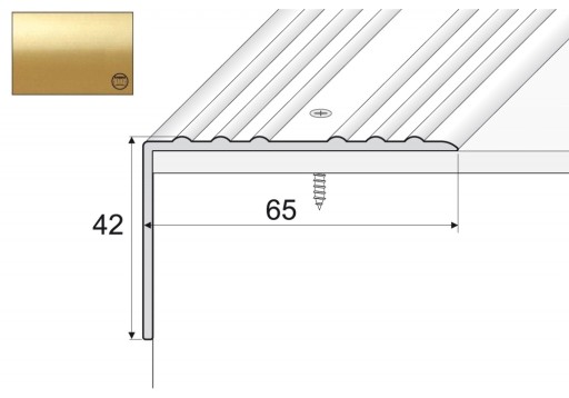 Kątownik aluminiowy A32, 180cm ZŁOTO 42x65mm