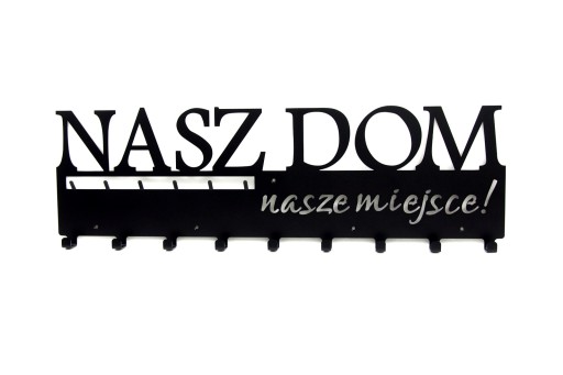 Wieszak ścienny na ubrania klucze NASZ DOM 4xkolor