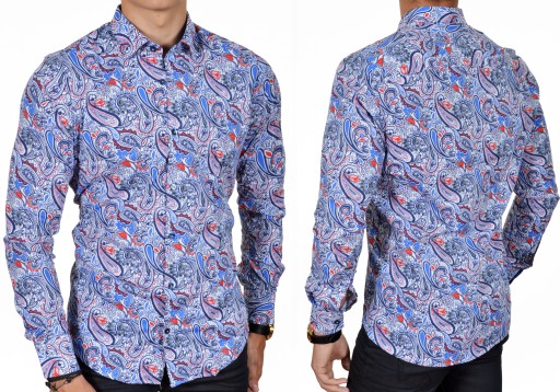 Koszula Męska Elegancka Casual Mondo Paisley NEW