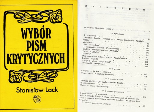 Stanisław Lack WYBÓR PISM KRYTYCZNYCH