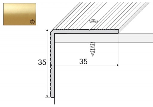Kątownik aluminiowy A34, 120cm ZŁOTO 35x35mm