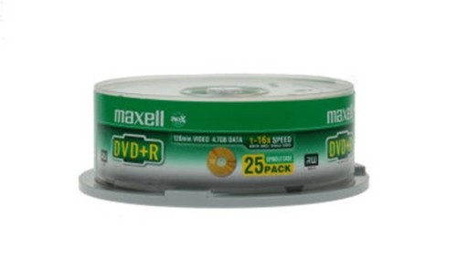 Maxell DVD+R 4,7GB zapis x16 CAKE BOX 25 szt Ostatnie Oryginał