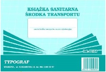 Książka sanitarna środka transportu A5 TYPOGRAF