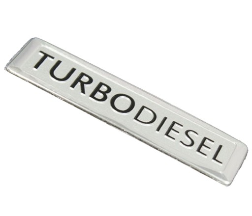 NAKLEJKA EMBLEMAT ALUMINIOWY 3D CHROM TURBO DIESEL