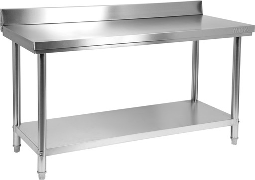 BLAT GASTRONOMICZNY YATO 150x60cm PÓŁKA RANT INOX STÓŁ ROBOCZY STALOWY