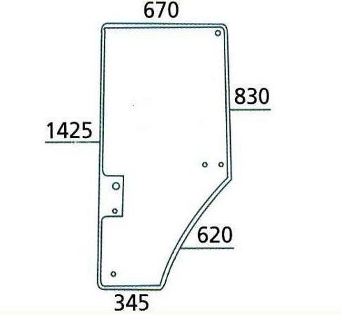 Стекло двери l john deere 7600 7700 7800 немецкая1 - фото