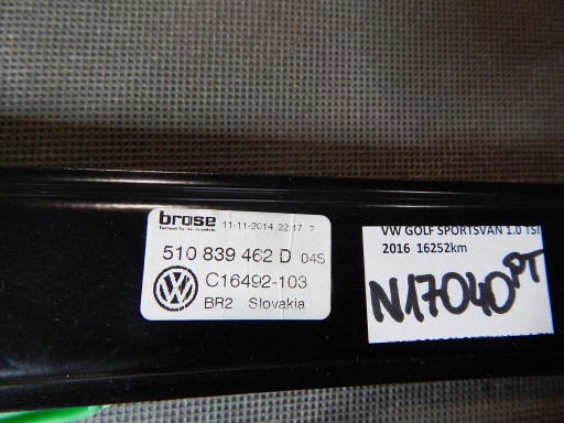 VW GOLF 7 SPORTSVAN Mécanisme Vitres PT 510839462D