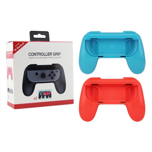🎮 Super Okazja! 2x Uchwyt + 2x Grip na Joy-Cony Switch OLED - Czerwono-Niebieskie!