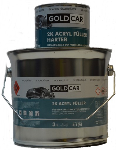 GOLDCAR акриловий праймер 2K наповнювач 3L чорний