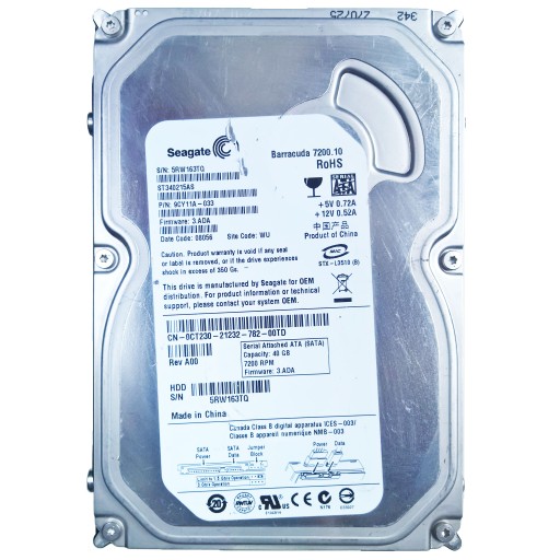 SEAGATE ST340215AS | FW 3.ADA | 100% OK WpR