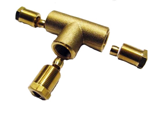 GZ-254A - Медный тройник газовый фитинг 6 мм 6 мм 6 мм