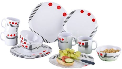 447290 - Меламин BERGER DOTS набор посуды Набор 16шт
