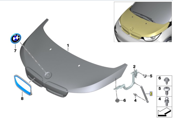 BOUCLE DE CAPOT GAUCHE BMW I3 I01 7299167 photo 4 - milautoparts-fr.ukrlive.com