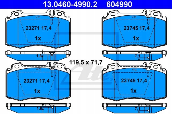 2× ATE 24.0130-0171.1 DISQUE DE FREIN + ATE SABOTS DE FREIN FREINS DB P. W163/W220 280-600 photo 3 - milautoparts-fr.ukrlive.com