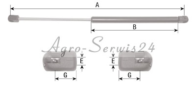 SHOCK-ABSORBER GAS WINDOW SIDE NEW HOLLAND T3010, T photo 2 - milautoparts-fr.ukrlive.com