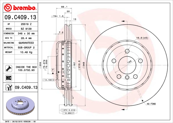 DISCS PADS BREMBO FRONT BMW 6 F06 F12 F13 348MM photo 2 - milautoparts-fr.ukrlive.com