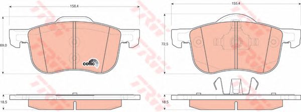 TRW SABOTS DE FREIN AVANT VOLVO V70 S70 S80 S60 XC70 photo 2 - milautoparts-fr.ukrlive.com