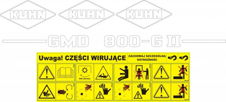 AUTOCOLLANTS KUHN REÇU 300 GM 301 280 380 7301 GMD 4501