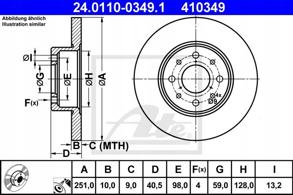 DISQUES SABOTS DE FREIN ATE ARRIÈRE POUR - ALFA MITO photo 2 - milautoparts-fr.ukrlive.com