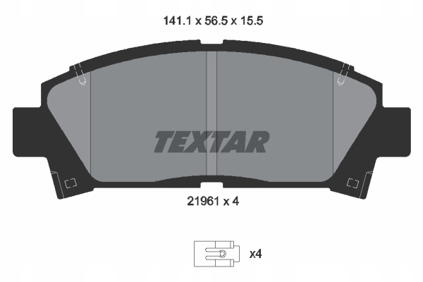 PADS TEXTAR FRONT - TOYOTA AVENSIS T22 photo 2 - milautoparts-fr.ukrlive.com