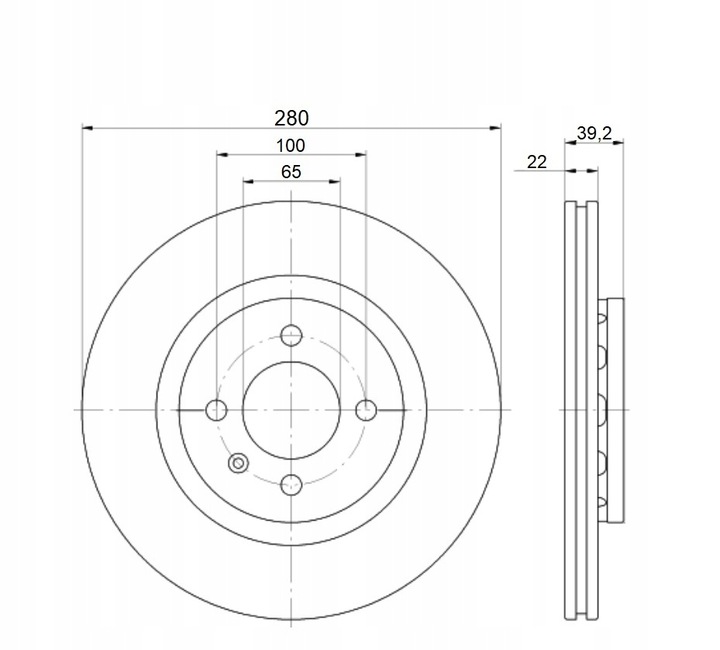 DISCS MIKODA 0239 VW PASSAT B3 B4 FRONT 280MM photo 2 - milautoparts-fr.ukrlive.com