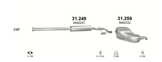 SILENCER END VOLVO S80 31.259 photo 3 - milautoparts-fr.ukrlive.com