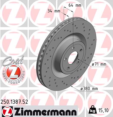 ZIMMERMANN SPORT DISCS FRONT MUSTANG 5.0 15- 380M photo 3 - milautoparts-fr.ukrlive.com