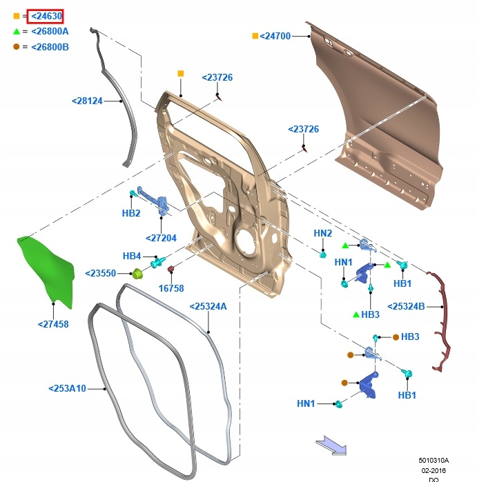 DOOR LEFT REAR NEW ORIGINAL FORD EDGE 2015-18 photo 3 - milautoparts-fr.ukrlive.com