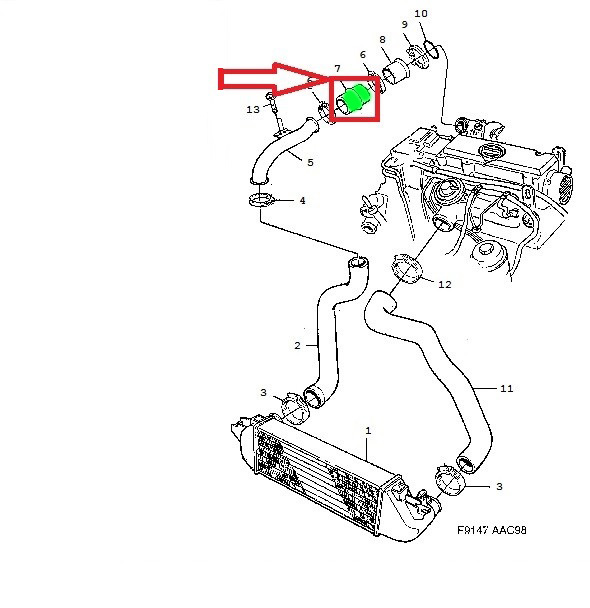 TUBE TURBO RADIATOR SAAB 9-3 2.2 TID 5325584 photo 6 - milautoparts-fr.ukrlive.com