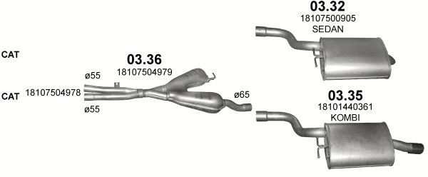 SILENCER CENTRAL BMW 5 E 39 POJ.2,2+2,5+3,0 00-03R. photo 2 - milautoparts-fr.ukrlive.com