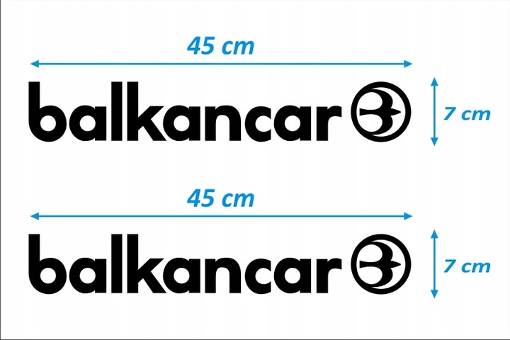 STICKER STICKERS - BALKANCAR - 2 PC. - BLACK photo 1 - milautoparts-fr.ukrlive.com