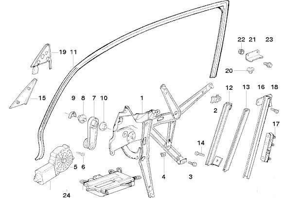 CLAMP MECHANISM GLASS FOR BMW 3/5/7/Z1/Z3/Z4 photo 8 - milautoparts-fr.ukrlive.com