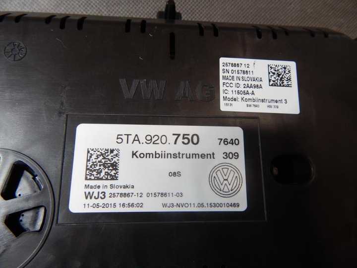 VW TOURAN 5T 1.4 TSI COMPTEUR TABLEAU DE BORD 5TA920750