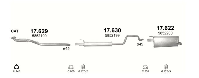 OPEL MERIVA A 1.4 1.6 PETROL SILENCER + SET photo 5 - milautoparts-fr.ukrlive.com