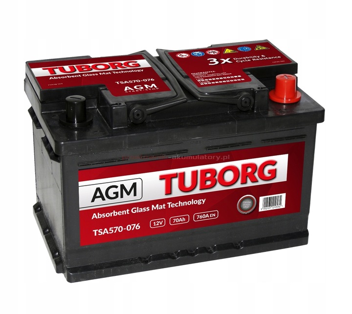 Аккумулятор tuborg agm 70ah 760a tsa570-076, Цена