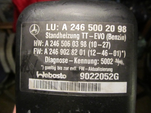 фото №5, Вебасто термо top evo mercedes a2465002098 бензин