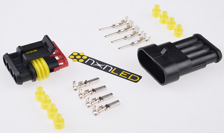 фото №1, Коннектор соединитель герметичные 4 pin штекер +гнездо