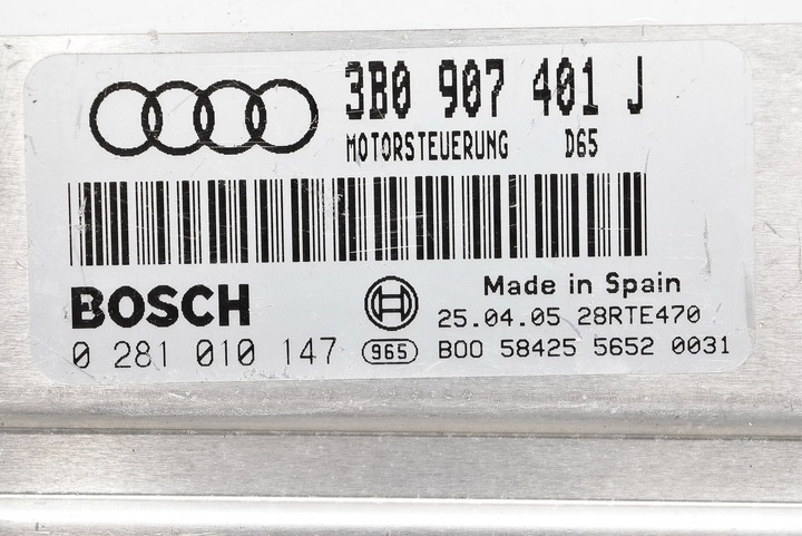 фото №2, Компьютер vw passat 2.5 tdi 3b0907401j 0281010147