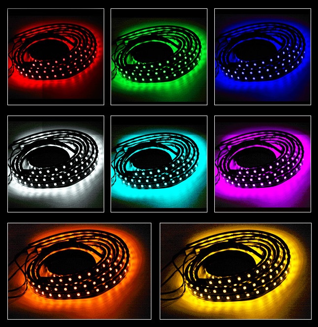 фото №9, Освітлення шасі pod автомобіль led rgb neon 2x60 + 2x90 app блютуз